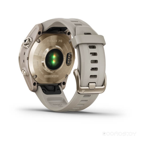 Умные часы Garmin Fenix 7S Sapphire Solar (кремово-золотой титан/песочный) 