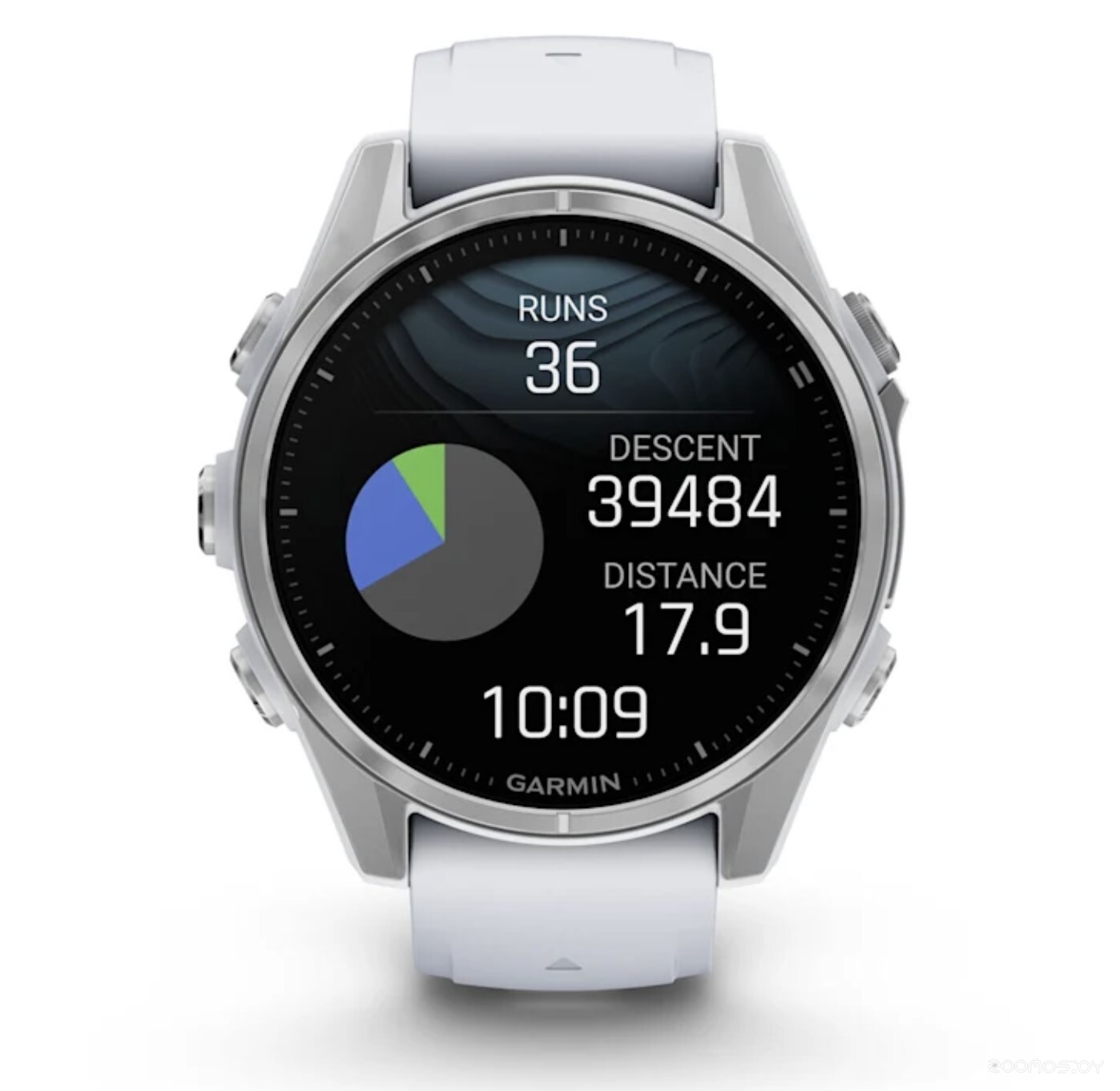 Умные часы Garmin Fenix 8 43мм (серебристый, белый ремешок) 