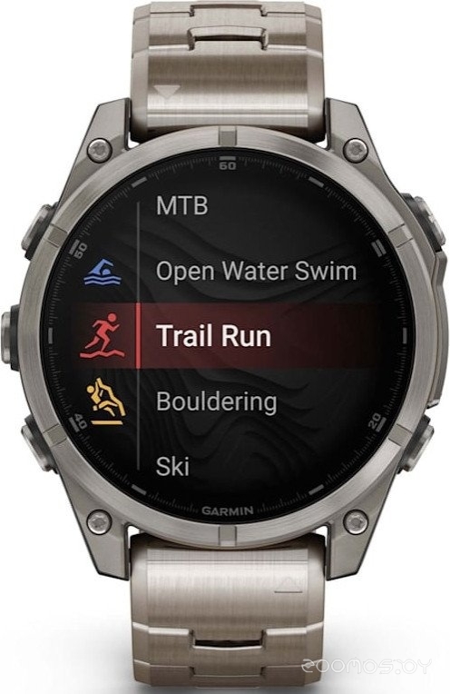 Умные часы Garmin Fenix 8 Sapphire, Titanium 47мм (светло-серый, титановый ремешок) 
