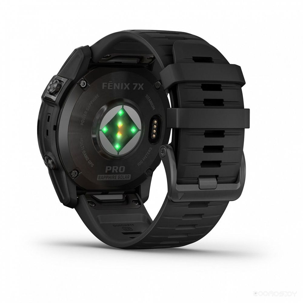Умные часы Garmin Fenix 7X Sapphire Solar (черный титан/черный) 