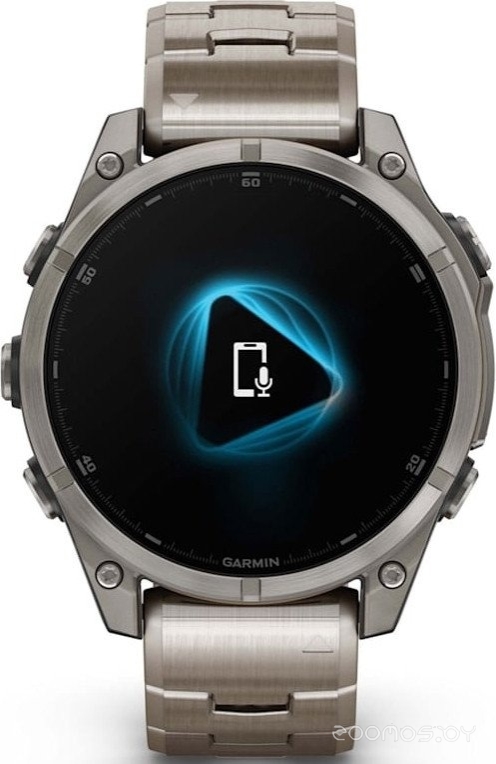 Умные часы Garmin Fenix 8 Sapphire, Titanium 47мм (светло-серый, титановый ремешок) 