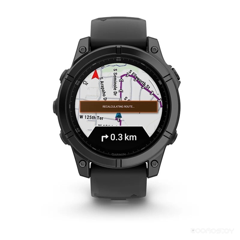 Умные часы Garmin Fenix E 47мм (серая сталь, черный силиконовый ремешок) 