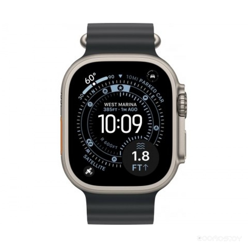 Умные часы Apple Watch Ultra 3 LTE 49 мм (титановый корпус природный/черный ремешок из эластомера) 